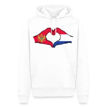 Montenegro Holland Flag Hands Heart Shape - Men’s Premium Organic Hoodie - white - Front - Nico (187cm)