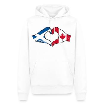 Écosse Canada mains en forme de coeur utilisé - Sweat à capuche Premium bio Homme - blanc - Devant - Nico (187cm)