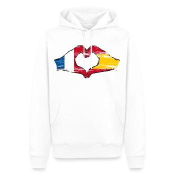France Spain hands heart shape used - Men’s Premium Organic Hoodie - white - Front - Nico (187cm)