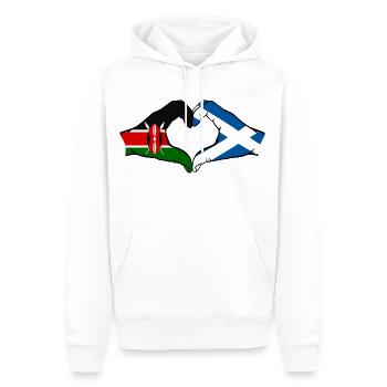 Kenya Ecosse mains en forme de coeur - Sweat à capuche Premium bio Homme - blanc - Devant - Nico (187cm)