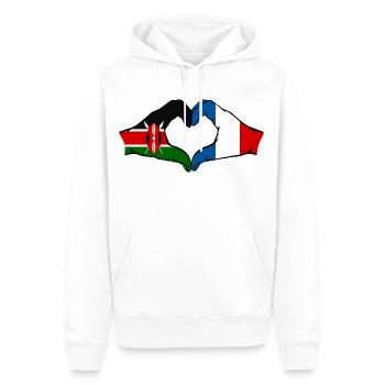 Kenya France Hands Heart Shape - Men’s Premium Organic Hoodie - white - Front - Nico (187cm)