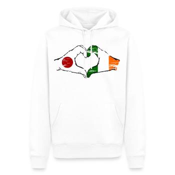 Japan Ireland hands heart shape used - Men’s Premium Organic Hoodie - white - Front - Nico (187cm)