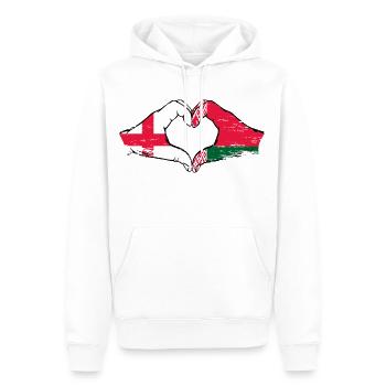 England Belarus Flagge Hände Herzform - Männer Premium Bio Hoodie - Weiß - Vorne - Nico (187cm)
