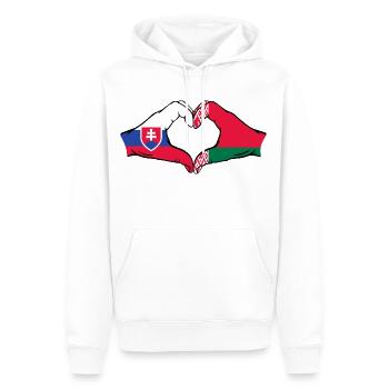 Slowakei Belarus Flagge Hände Herzform - Männer Premium Bio Hoodie - Weiß - Vorne - Nico (187cm)