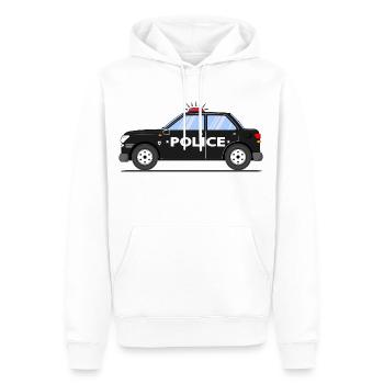 Polizeiauto in Schwarz Police - Männer Premium Bio Hoodie - Weiß - Vorne - Nico (187cm)