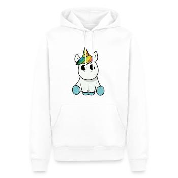 HQshirts Einhorn Niedlich Süß - Männer Premium Bio Hoodie - Weiß - Vorne - Nico (187cm)