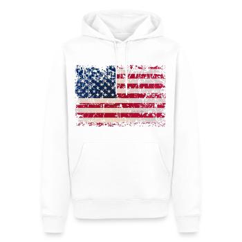 USA Flagge Fahne Stars and stripes - Männer Premium Bio Hoodie - Weiß - Vorne - Nico (187cm)
