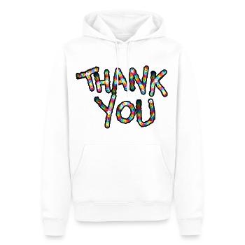 Thank You - Danke dir - Männer Premium Bio Hoodie - Weiß - Vorne - Nico (187cm)