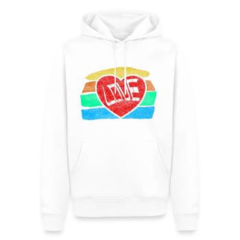 LOVE - Männer Premium Bio Hoodie - Weiß - Vorne - Nico (187cm)