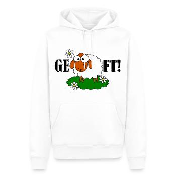 GE - SCHAF - FT! - Männer Premium Bio Hoodie - Weiß - Vorne - Nico (187cm)