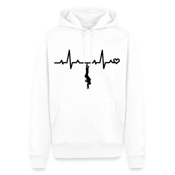 Pole dance Herzschlag Herzfrequenz EKG Puls Liebe - Männer Premium Bio Hoodie - Weiß - Vorne - Nico (187cm)