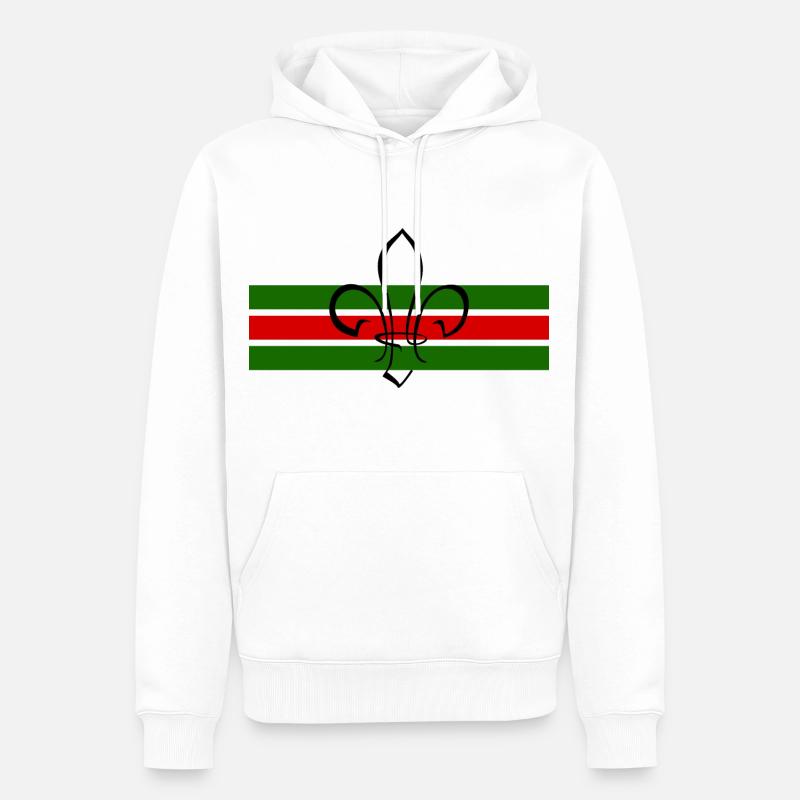 fleur de lis - Sweat à capuche Premium bio Homme - blanc
