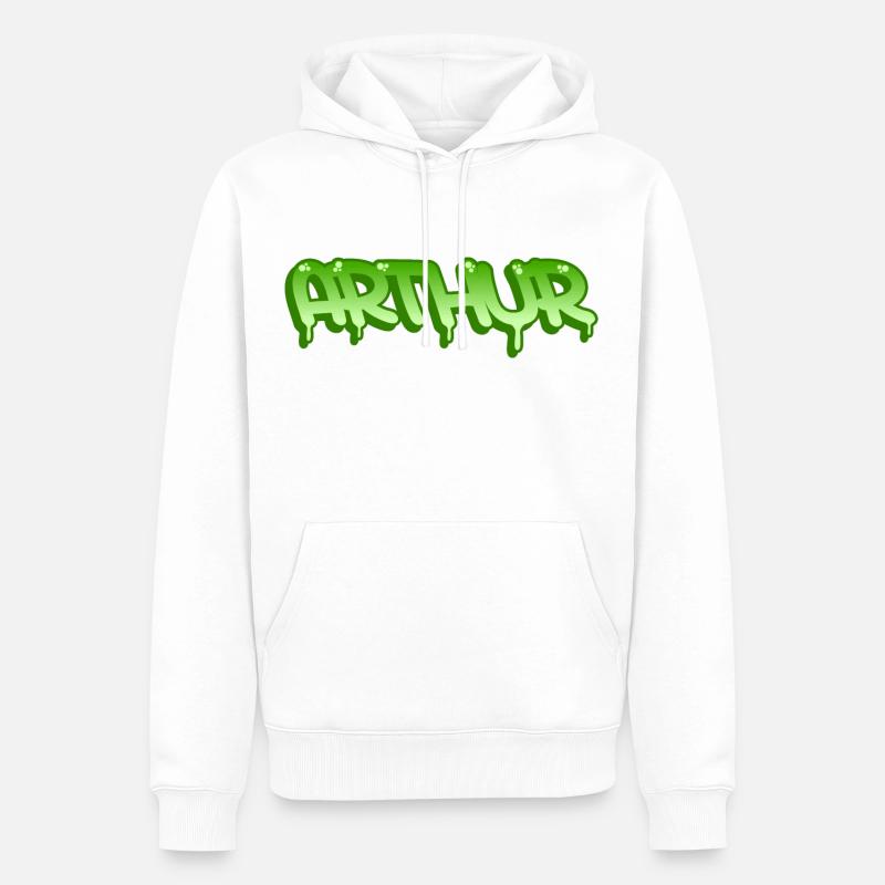 Graffiti Name Arthur - Männer Premium Bio Hoodie - Weiß