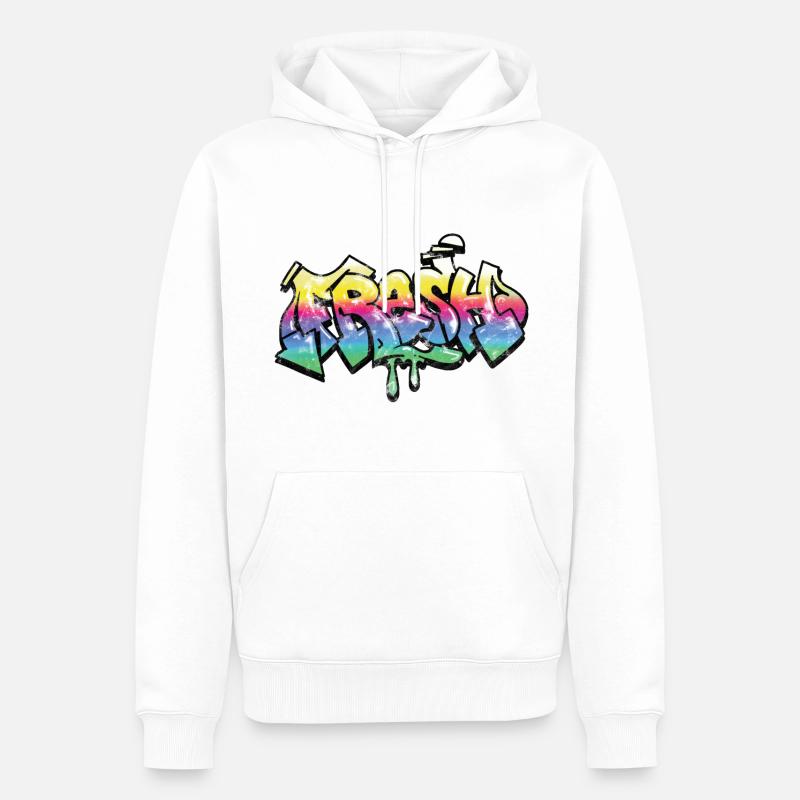 Frais - Sweat à capuche Premium bio Homme - blanc