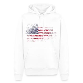 Verblaste USA Fahne für weiße Shirts - Männer Premium Bio Hoodie - Weiß - Vorne - Nico (187cm)