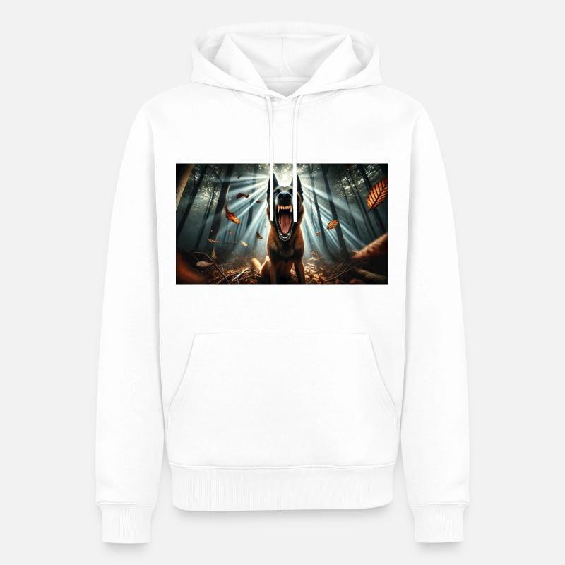 Malinois - Sweat à capuche Premium bio Homme - blanc