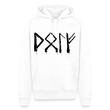 Langue runique du loup - Sweat à capuche Premium bio Homme - blanc - Devant - Nico (187cm)