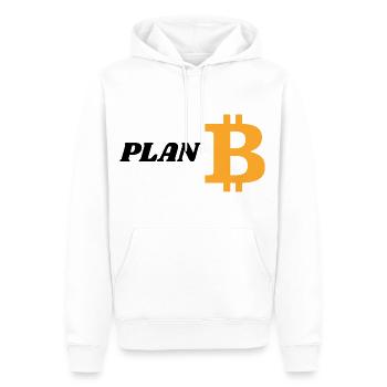 Plan B(itcoin) - Männer Premium Bio Hoodie - Weiß - Vorne - Nico (187cm)