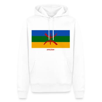 Amazigh Mon Origine Maroc Algérie Rif Souss Kabyle - Sweat à capuche Premium bio Homme - blanc - Devant - Nico (187cm)