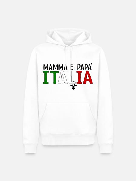 Mamma e papa Italia - Männer Premium Bio Hoodie - Weiß