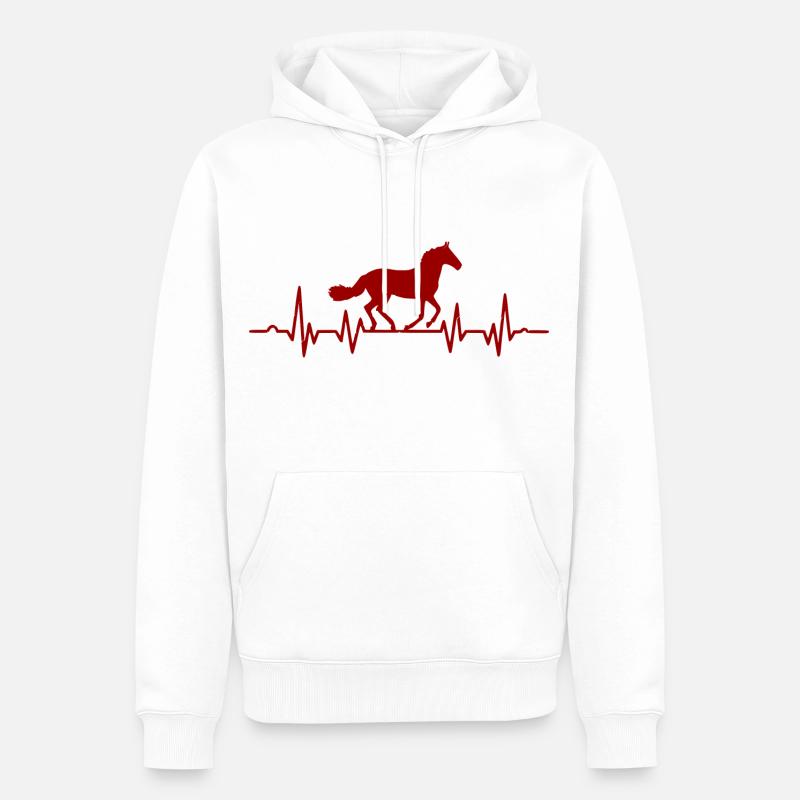Equitation Temps Libre Cadeau Cavalier - Sweat à capuche Premium bio Homme - blanc
