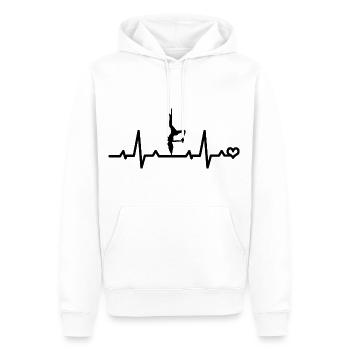 Pole Dance Dancer ECG Heart Rate Pulse Dancing - Men’s Premium Organic Hoodie - white - Front - Nico (187cm)