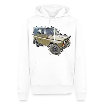 UAZ 469 - Männer Premium Bio Hoodie - Weiß - Vorne - Nico (187cm)