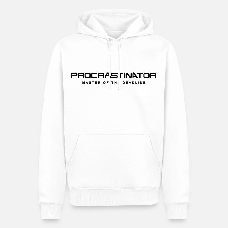 Procrastinator Master of Deadlines - Männer Premium Bio Hoodie - Weiß