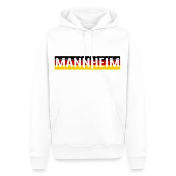 MANNHEIM MANNHEIMER ALLEMAGNE HEIMATLIEBE HEIMAT - Sweat à capuche Premium bio Homme - blanc - Devant - Nico (187cm)