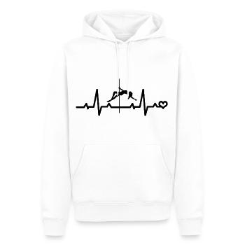 Pole dance Herzschlag Herzfrequenz Tanzen Pole EKG - Männer Premium Bio Hoodie - Weiß - Vorne - Nico (187cm)