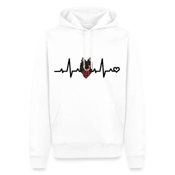 Chihuahua Chien Heartbeat Line ECG Ligne de cœur Amour - Sweat à capuche Premium bio Homme - blanc - Devant - Nico (187cm)
