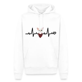 Battement de cœur du chihuahua - Sweat à capuche Premium bio Homme - blanc - Devant - Nico (187cm)