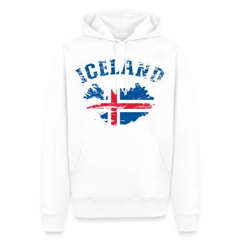Island Landkarte Flagge used - Männer Premium Bio Hoodie - Weiß - Vorne - Nico (187cm)