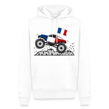 Drapeau Monster Truck France - Sweat à capuche Premium bio Homme - blanc - Devant - Nico (187cm)