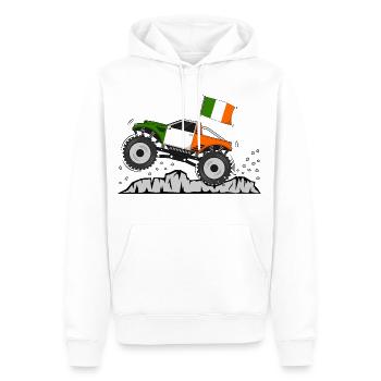Monstertruck Irland Flagge - Männer Premium Bio Hoodie - Weiß - Vorne - Nico (187cm)