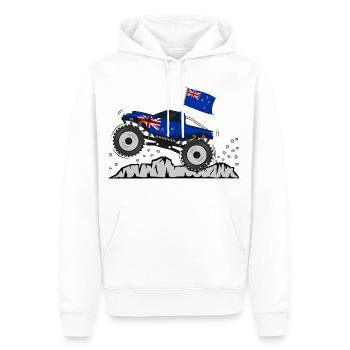 Monstertruck Neuseeland Flagge - Männer Premium Bio Hoodie - Weiß - Vorne - Nico (187cm)