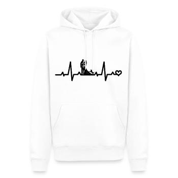 La mariée et le marié avec le rythme cardiaque du chien se marient - Sweat à capuche Premium bio Homme - blanc - Devant - Nico (187cm)