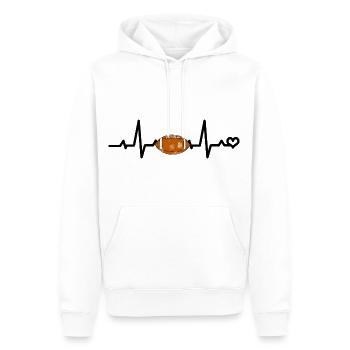 Battement de cœur du football américain - Sweat à capuche Premium bio Homme - blanc - Devant - Nico (187cm)