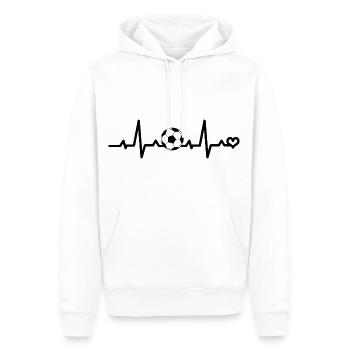 Fréquence cardiaque du football - Sweat à capuche Premium bio Homme - blanc - Devant - Nico (187cm)