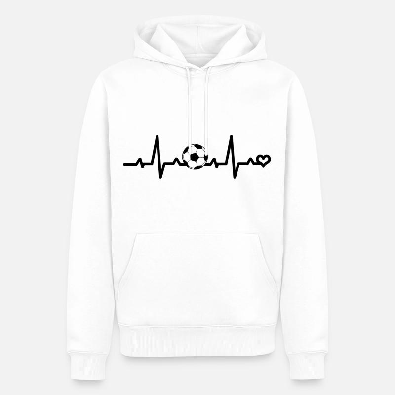 Fußball Herzfrequenz - Männer Premium Bio Hoodie - Weiß