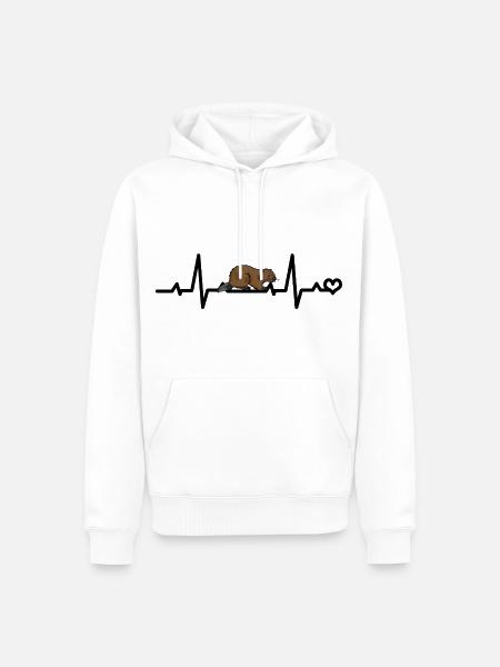Biber EKG - Männer Premium Bio Hoodie - Weiß