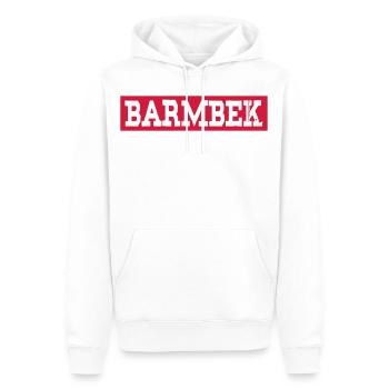 Barmbek Logo - Männer Premium Bio Hoodie - Weiß - Vorne - Nico (187cm)