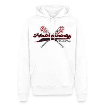 Hatesociety - Baseball Team - Men’s Premium Organic Hoodie - white - Front - Nico (187cm)