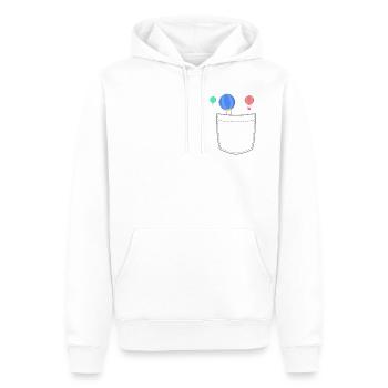Poche poitrine avec des montgolfières - Sweat à capuche Premium bio Homme - blanc - Devant - Nico (187cm)