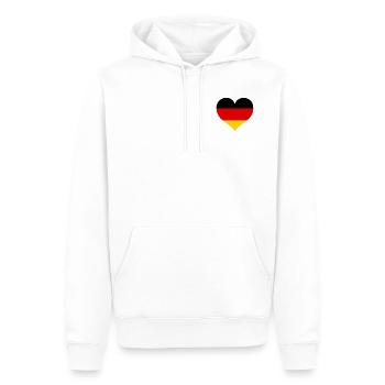 Deutschland Herz Maske schwarz-rot-gold Flagge - Männer Premium Bio Hoodie - Weiß - Vorne - Nico (187cm)