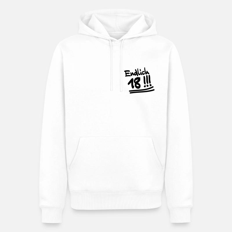 endlich_18 - Männer Premium Bio Hoodie - Weiß