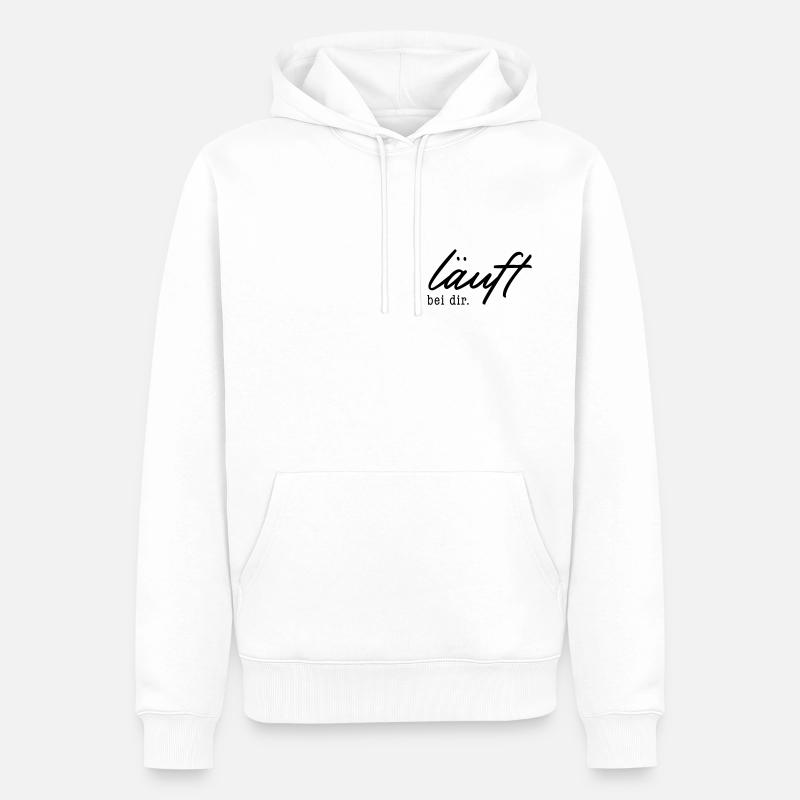 läuft bei dir. - Männer Premium Bio Hoodie - Weiß