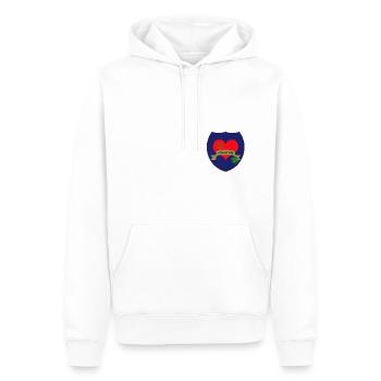 Herz mit Love my Dog - Männer Premium Bio Hoodie - Weiß - Vorne - Nico (187cm)