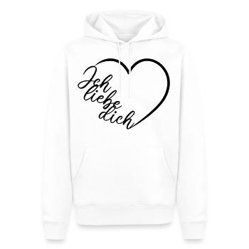 Ich liebe dich Kalligrafie Herz - Männer Premium Bio Hoodie - Weiß - Vorne - Nico (187cm)