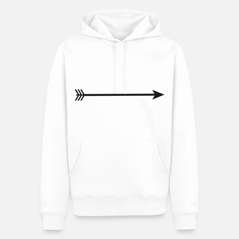 Symboles fléchés Caractère - Sweat à capuche Premium bio Homme - blanc